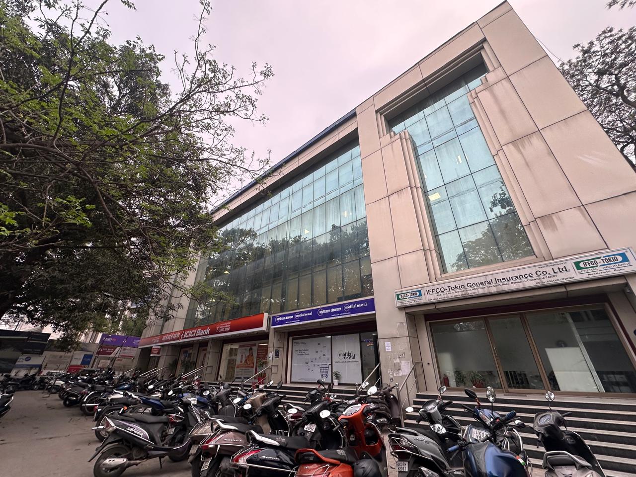 NCR Plaza exterior with ICICI Bank